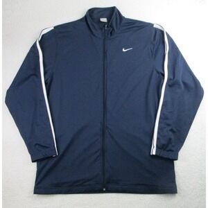Vintage Nike Track Jacket Mens XXL Full Zip Windbreaker Navy Silver Tag 2XL‎